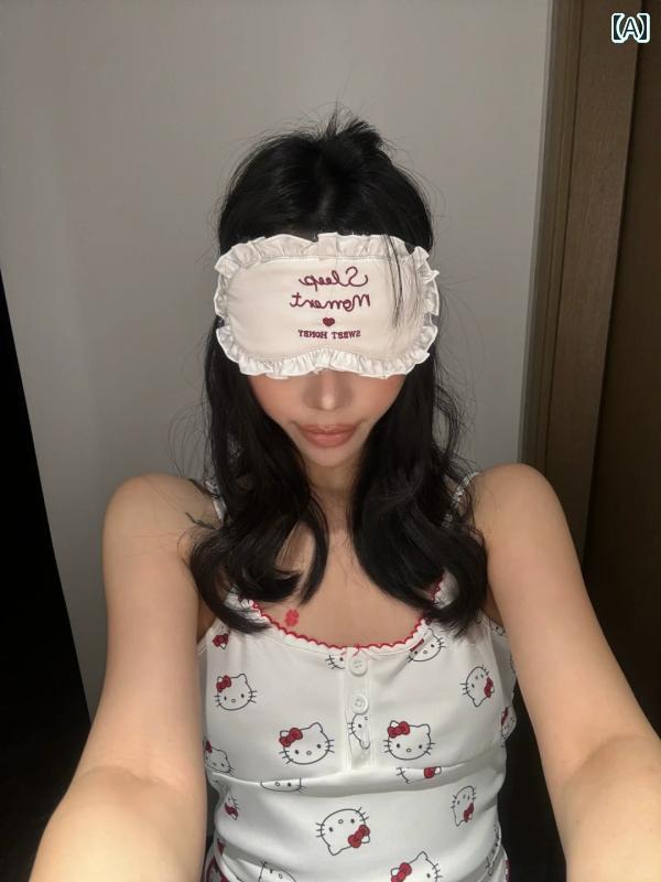 アイマスク 睡眠 旅行用にも レディース ハイエンド 刺繍の アイマスク 遮 光と 睡眠 蓮の葉の 縁 木の..