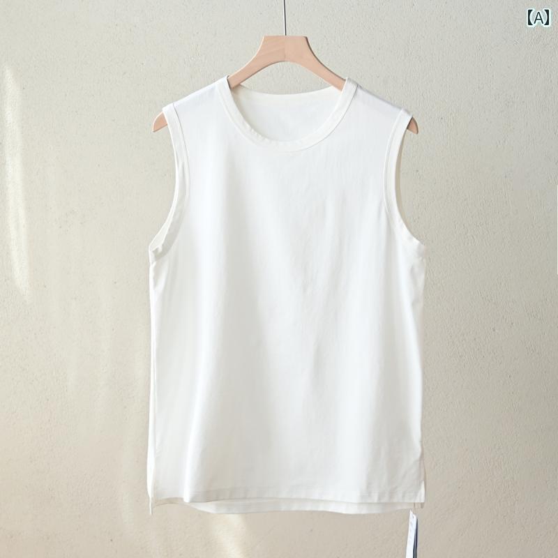 メンズ インナー シャツ クラス A UPF 40 メンズ 速乾 ベスト 吸汗 通気性 ヤーン 日焼け防止 ラウンドネック ノースリーブ Tシャツ 夏服