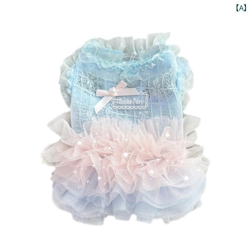 小型犬用 ドレス かわいい 犬用 プリンセス スカート 小型 犬 小柄 夏 薄手 服 サマー ドレス ビション..