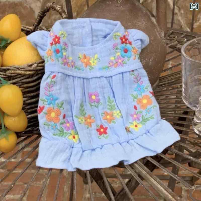 小型犬用 ドレス かわいい ペット 服 プリンセス 犬 スカート 小型 テディ 猫 チェック 柄 ビション ドレス 夏 薄手