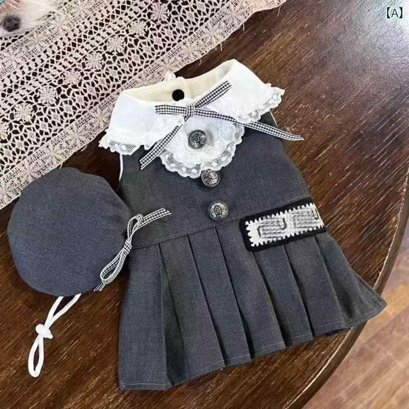 小型犬用 ドレス かわいい ペット ビション ポメラニアン テディ 小型 犬 ノーブル カレッジ スタイル ドレス 服 春秋冬 ヨークシャー