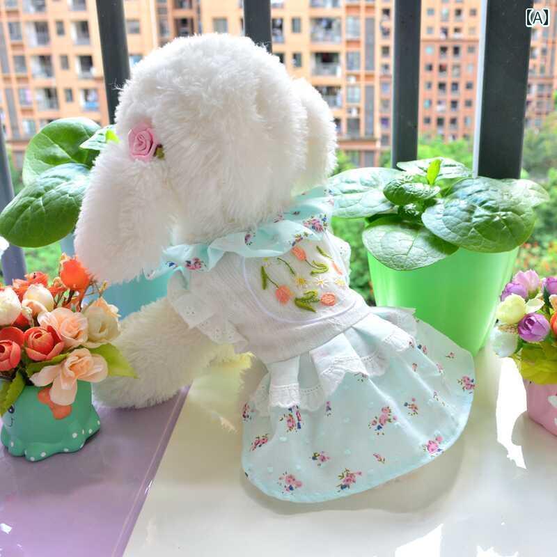 かわいい わんちゃん ドレス 犬用 春夏 プリンセス ドレス 綿の 薄手 テディ ポメラニアン ヨークシャ..
