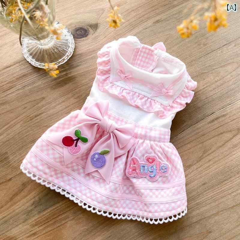 かわいい わんちゃん ドレス FANCYHOUSE 犬 服 カレッジ スタイル JK スカート 爽 やか 軽い 通気性 シ..