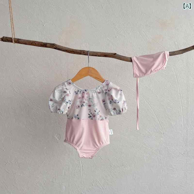 ベビー用 水着 夏の 韓国 幼児 子供用 ワンピース 水着 女の子 かわいい ベビー おなら ロンパース プ..