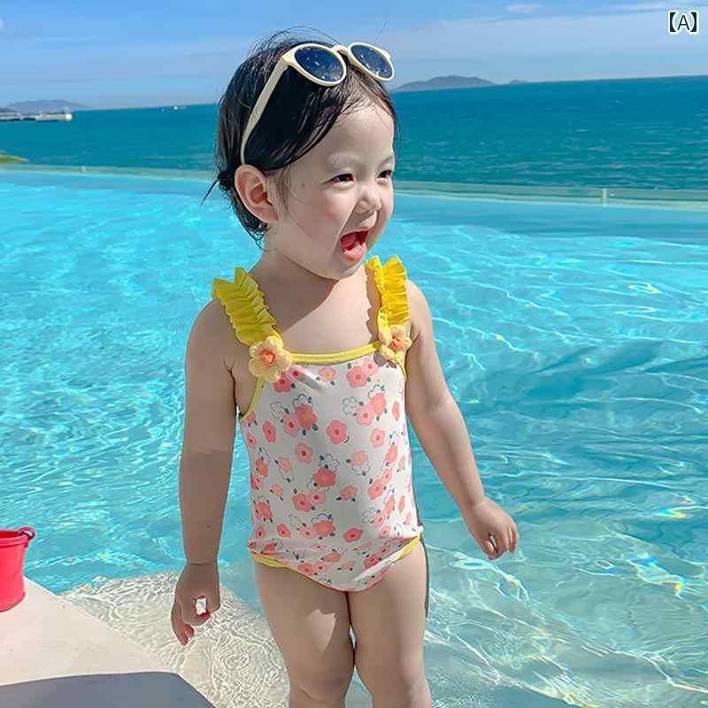 ベビー用 水着 ベビー ガール 水着 花柄 ワンピース 子供用 女の子 海辺の 休暇 速乾