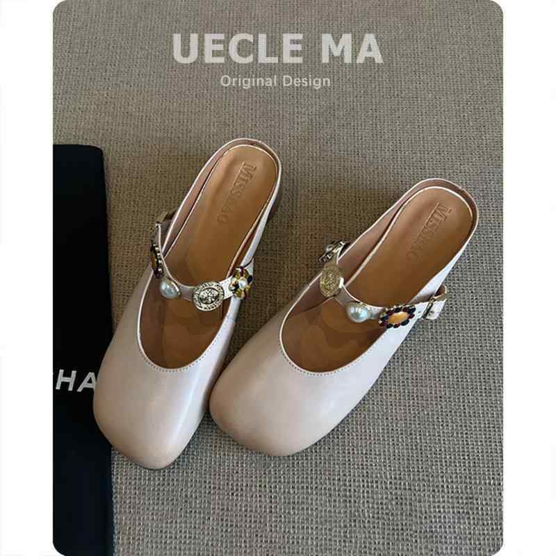 ミュール レディース 上品 シープスキン スタイル 夏の 女性用 ハーフ スリッパ 高級で スカートに 最適 スリッポンの な ミュール