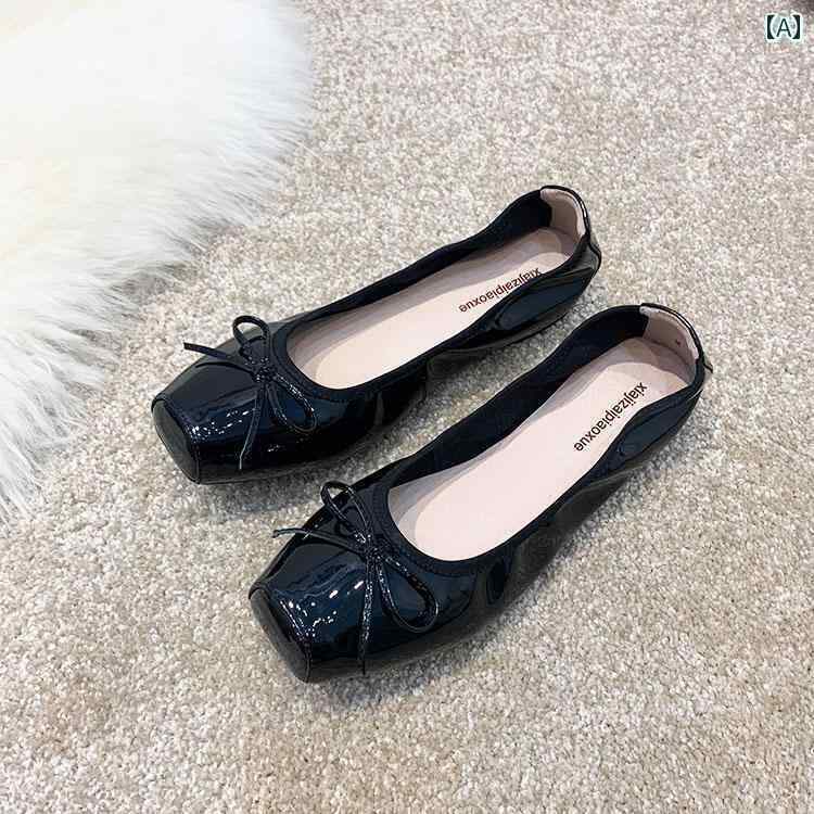 バレエ スタイル シューズ 快適 革 大きいサイズ レディース 靴 4143 エッグロール マザー シューズ ソ..