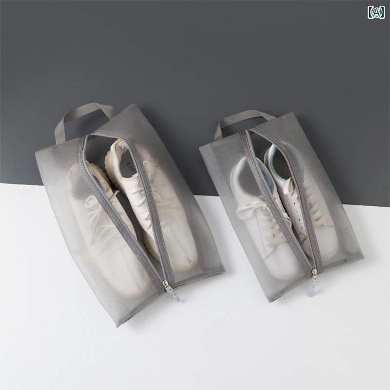 シューズバック 収納 便利 屋外用 ポータブル シューズ バッグ 多機能 ビーチ バッグ目に 見える 通気..