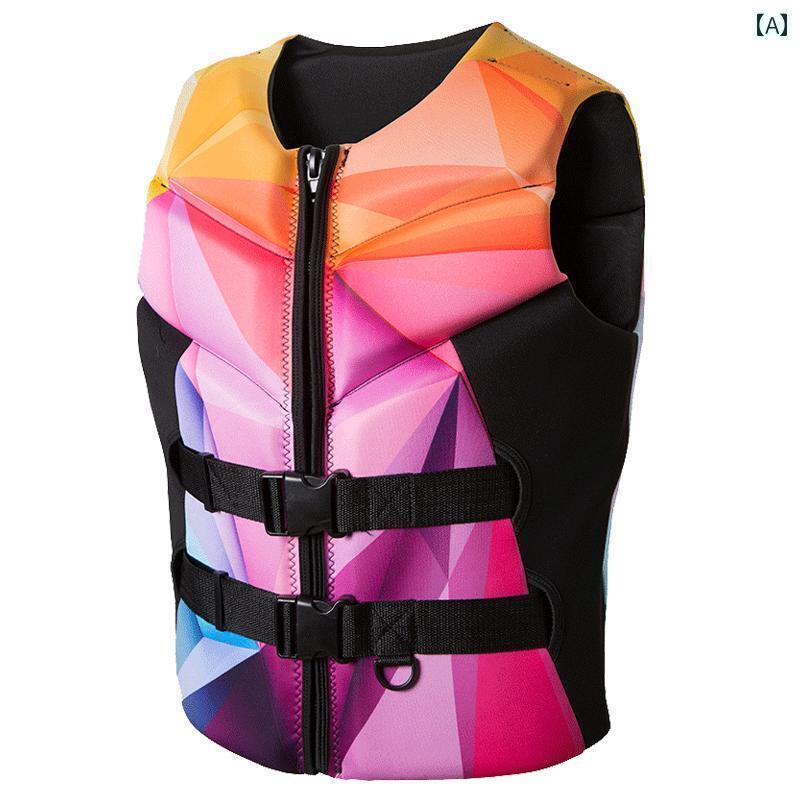 ライフジャケット 大人用 スポーツ Ledi 大型 浮力 カラフル ライフ ジャケット プロ 大人用 シュノーケリング ドリフト サーフィン 水泳 モーターボート 女性用 衝突 防止 服