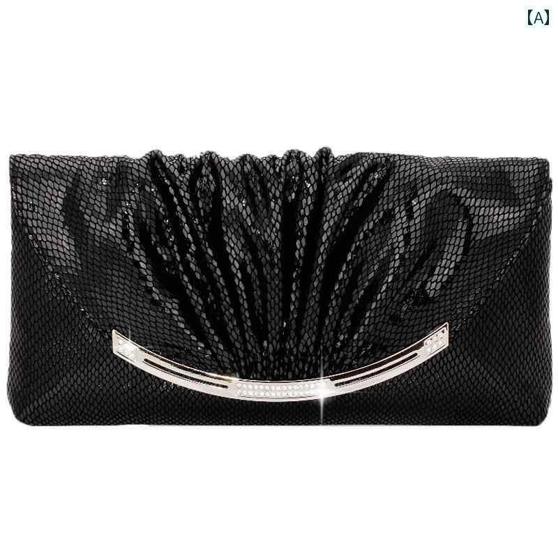 クラッチバッグ レディース ディナー ゴールデン クラッチ フェミニン 2024 ラインストーンが ちりばめられた 革 ラージ 社交家 ドレスな クラッチバッグ