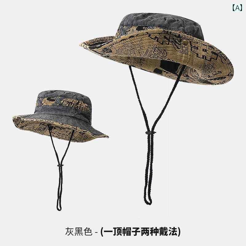 釣り アウトドア 日焼け防止 帽子 登山用 フィッシング ハット ファッション カウボーイ フィッシャーマン メンズ サマー サンハット 日焼け防止