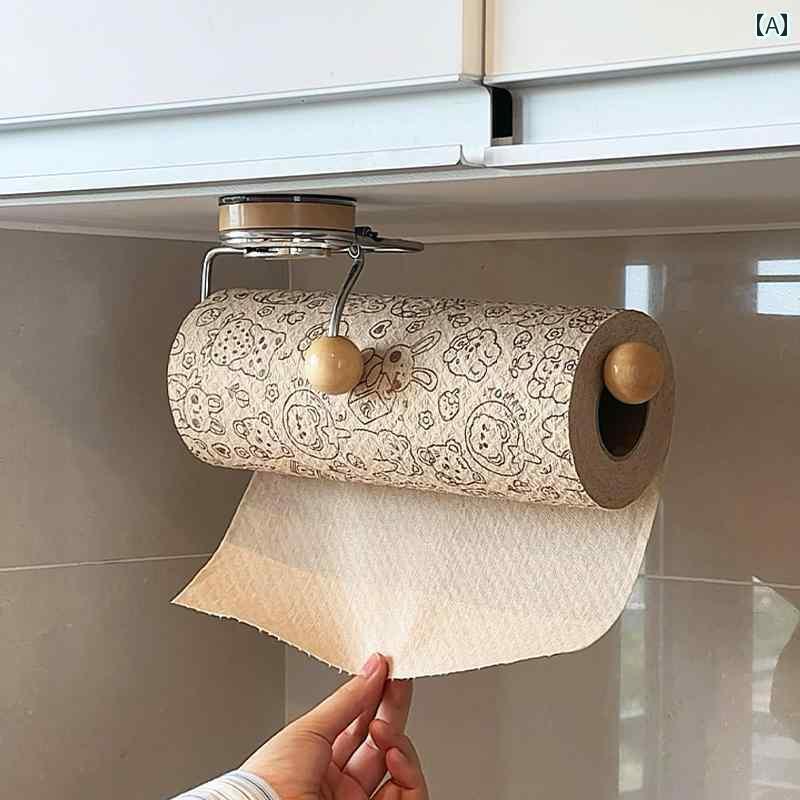 キッチン ペーパー ホルダー 吸盤 式 ペーパー タオルホルダー パンチ フリー 多機能 キッチンキャビネ..