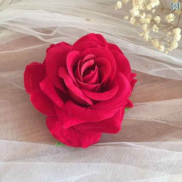 コサージュ パーティー アクセサリー 花嫁の ウェディングジュエリー シミュレーション フラワー レッドローズ コサージュ ウェディングアクセサリー チャイナ ドレス ブローチ ホスト