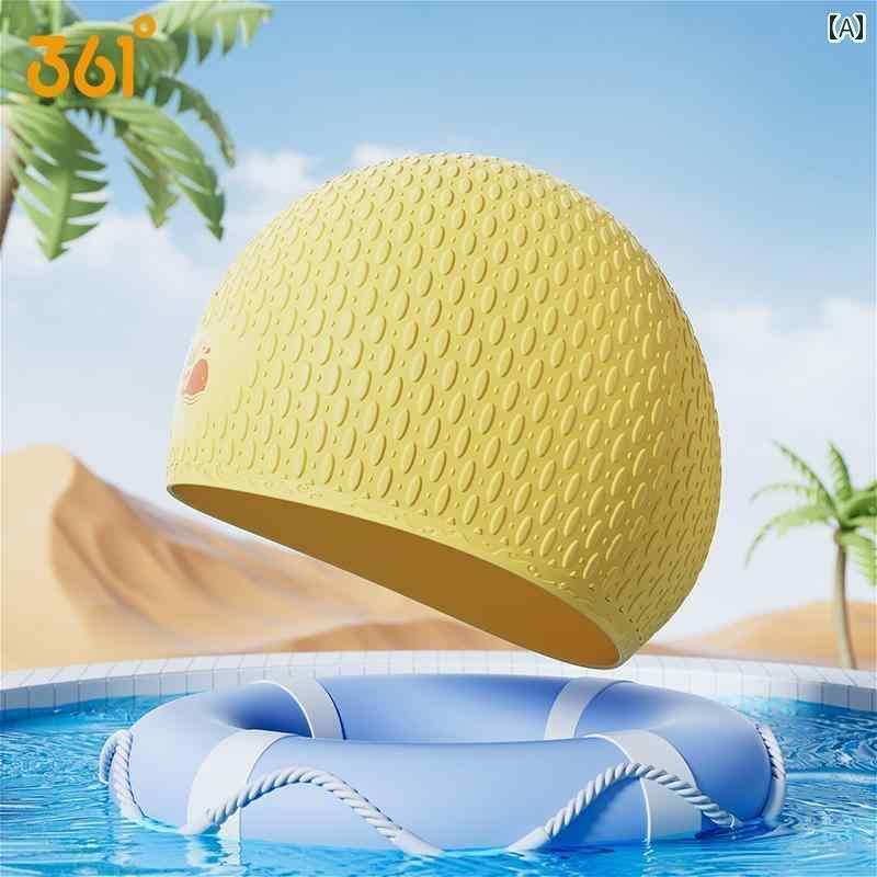 子供用 スイム キャップ 361 子供用 シリコン製 スイミング キャップ 男の子と 女の子用 2025年 長髪用..