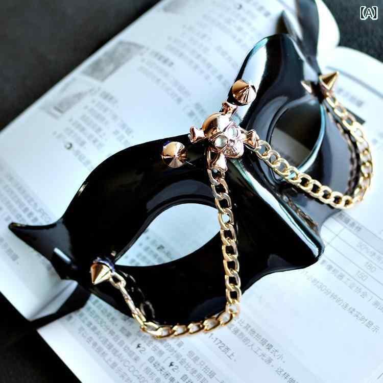 マスク 仮面 パーティー パーティー ハーフ フェイスマスク メンズ アイマスク マスカレード スカル パンク スタイル レトロ マスク マン(3)