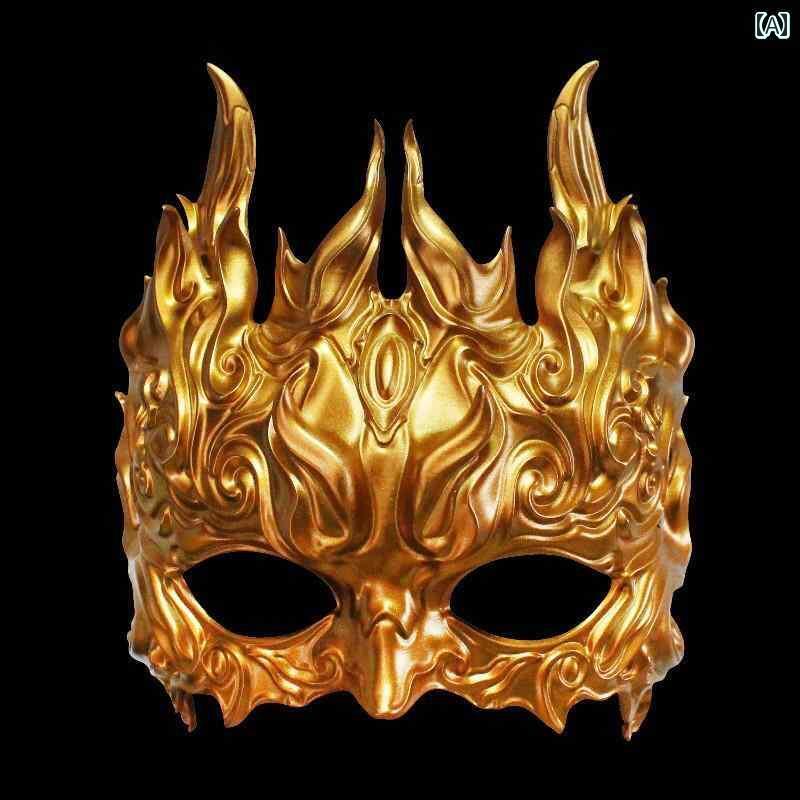 マスク 仮面 パーティー 金と 銀の ユニコーン マスク ハロウィン カーニバル チャイナ風 祭り ドレス アップ 縁起の 良い 獣 樹脂(3)
