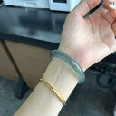 バングル ブレスレット メンズ カレー ブルー ハイ アイス カルセドニー アゲート ブレスレット 馬 素材 ポジティブ サークル 清水 翡翠 元山 ダイ レディース