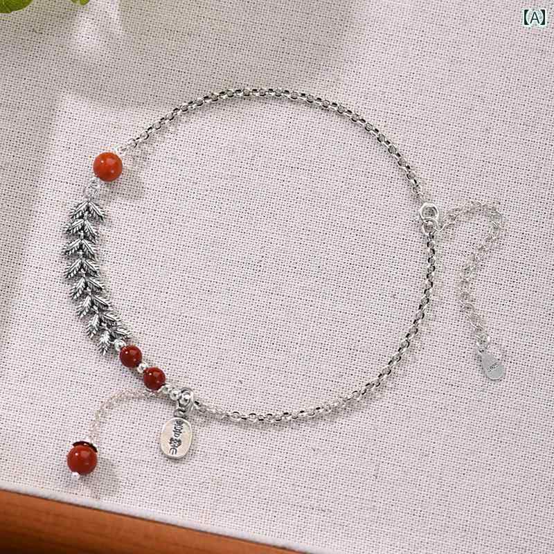 アンクレット アクセサリー メンズ Luotai 老 銀細工 師 925 シルバー アンクレット 女性用 ファッション ハイエンド センス オブ ピース アンク...