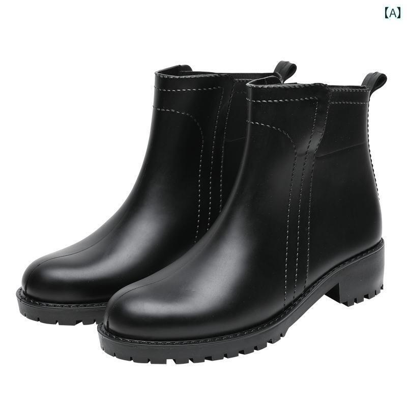 カジュアル レイン ブーツ レディース シューズ 女性用 レインブーツ 柔らかい オーバー シューズ 春 と 夏の 耐摩耗 ラバーシューズ ローカットな アウターウェア ショート 防水と 滑り止め ウォーター