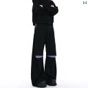 フレア パンツ ストリート FILFR 破れ ステッチ ストライプ シミター パンツ メンズ レディース アメリカン ストリート クリーン フィット フレア ブ...