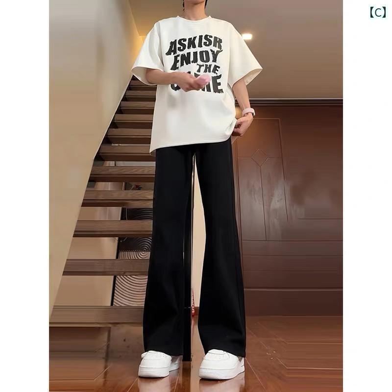 フレア パンツ ストリート 男性用 ライト ブルーの フレアジーンズ ストレート レッグスリム パンツ アメリカン レトロ バイブの ストリート ワイド レッグ シミター