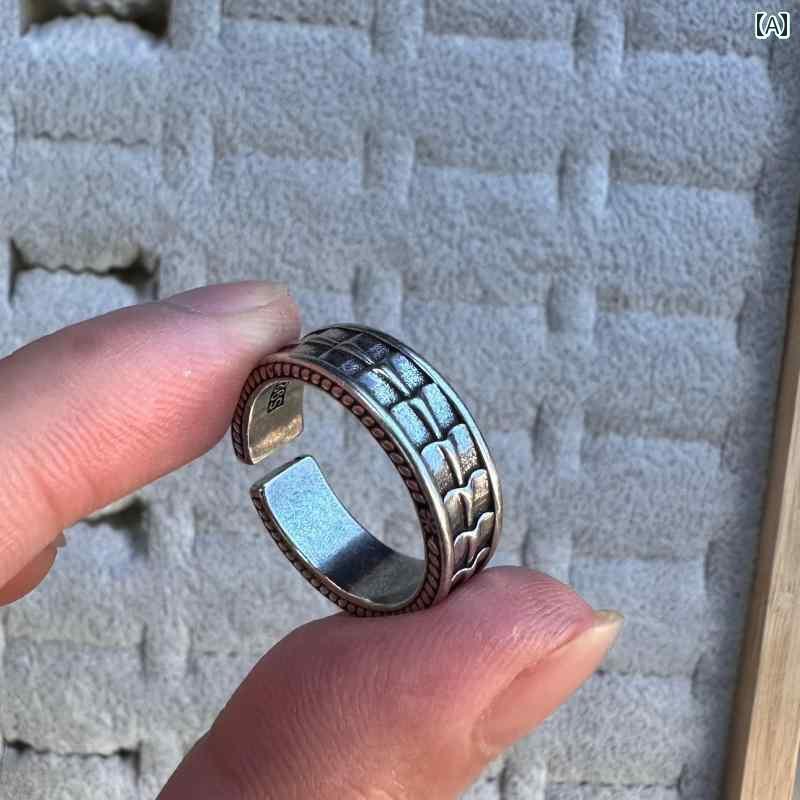 指輪 リング メンズ と アメリカ 昔ながらの メンズリング パンク 開口部 調節可能 ヒップ ホップ リング 人差し指 ワイド フェイス 女性