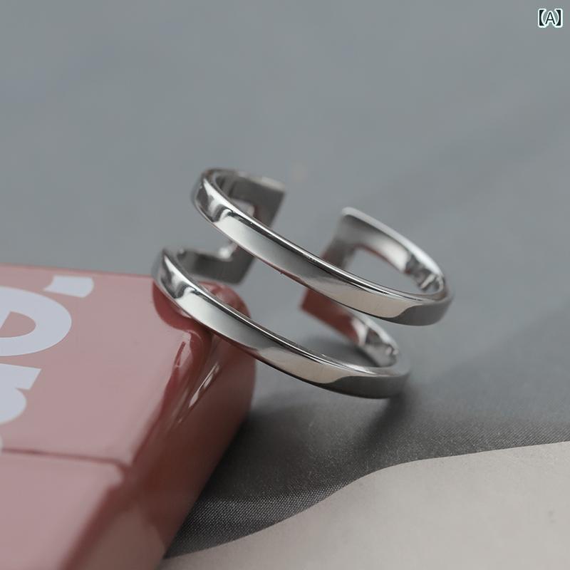 指輪 リング メンズ シルバーリング メンズ シンプル 個性 シングル リング イン ストリート オープン 人差し指