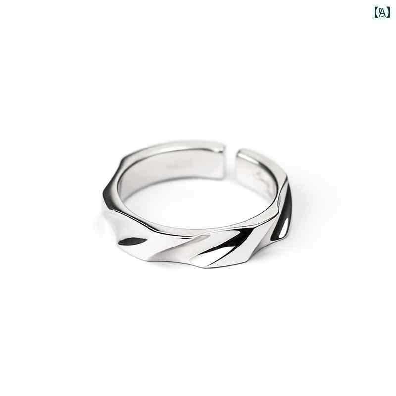 指輪 リング メンズ Shanyewang 925 スター リング シルバーリング オープン メンズと レディース シン..