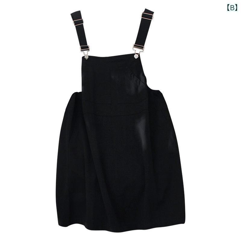 ゆったり ジャンパー スカート 4 U Uの 夏服は レディース 年齢を 感じさせにくい 美しくお 腹を カバー し 着 痩せ 効果の ある ストライプ Tシャツと サスペンダー スカートの ツーピース スーツが セットに なっています。