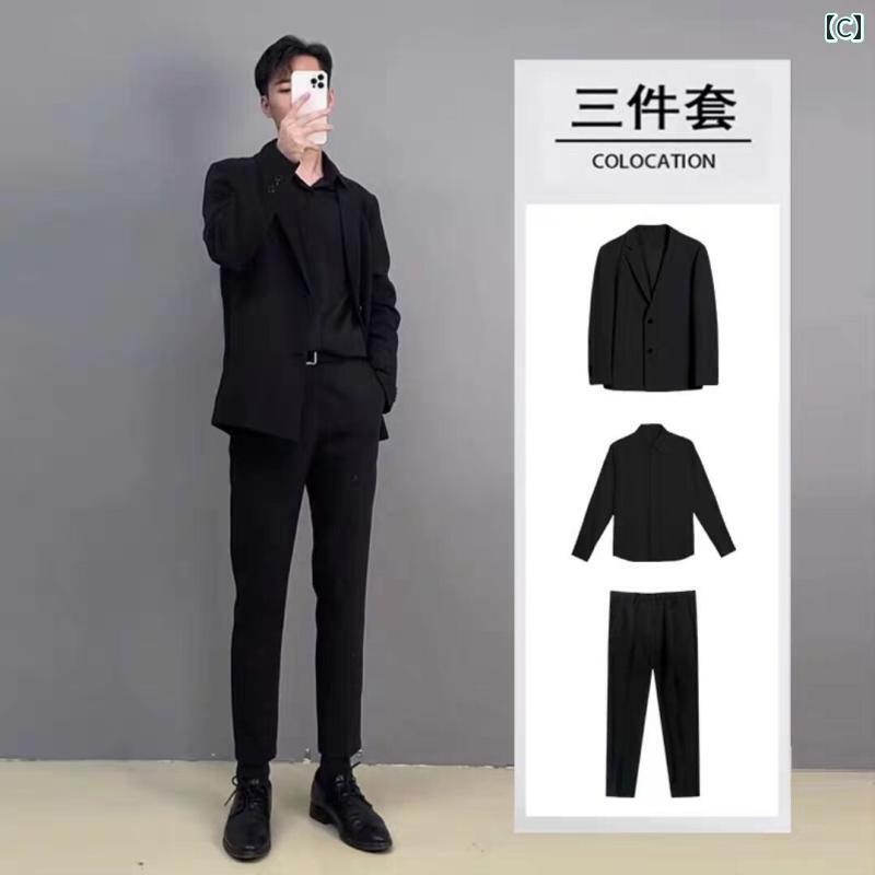 スーツ セットアップ メンズ メンズカジュアル スーツ ハイエンドの 秋 成熟 した メンズスーツ ジャケット スリムフィット で な 小さい