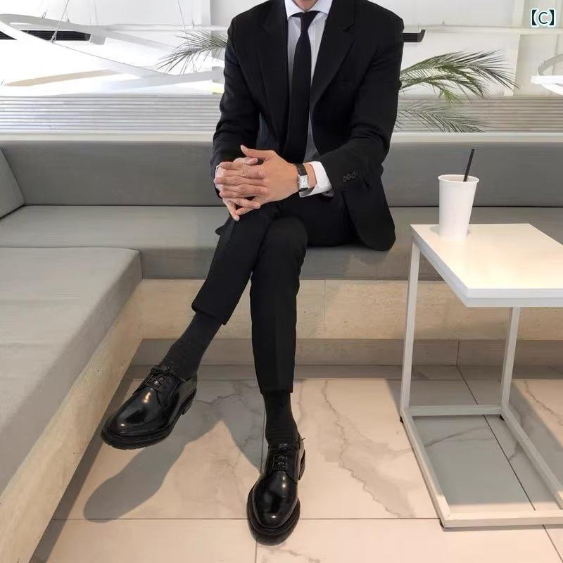 スーツ セットアップ メンズ 韓国 スリム スーツ メンズジャケット ブラック 学生 プロ フォーマルウェア ハイエンド スモール クラス ユニフォーム