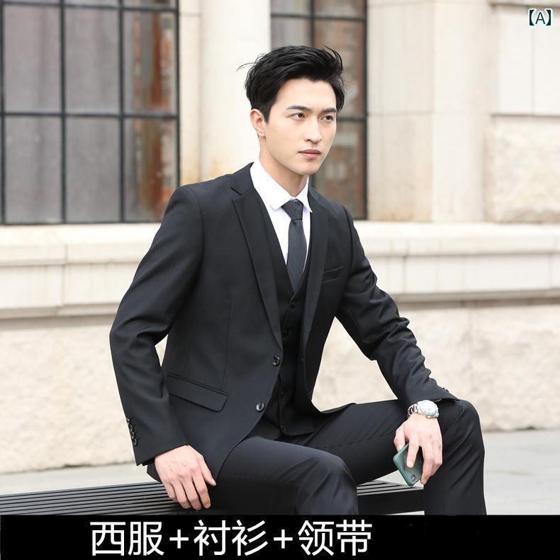 スーツ セットアップ メンズ メンズスーツ プロ フォーマルウェア 面接用 ベスト マン スーツ 新郎 結婚式 ビジネス カジュアル スリム ジャケット スモール