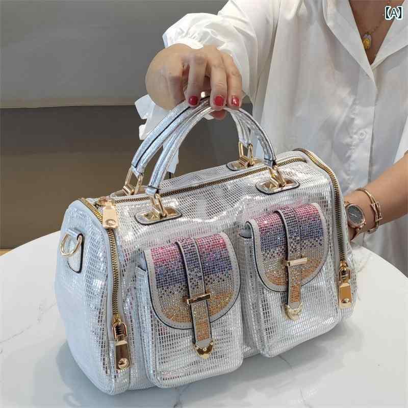 カジュアル バッグ ボストン 2025 革 ハンドバッグと アメリカ ファッション ボストン レディース メッ..