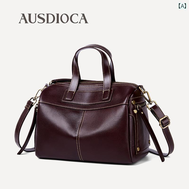 カジュアル バッグ ボストン 女性用 革 バッグ 2025年 おしゃれ大容量 通勤 ハンドバッグ ボストン レディースバッグ レディース ショルダー メッセンジャーバッグ
