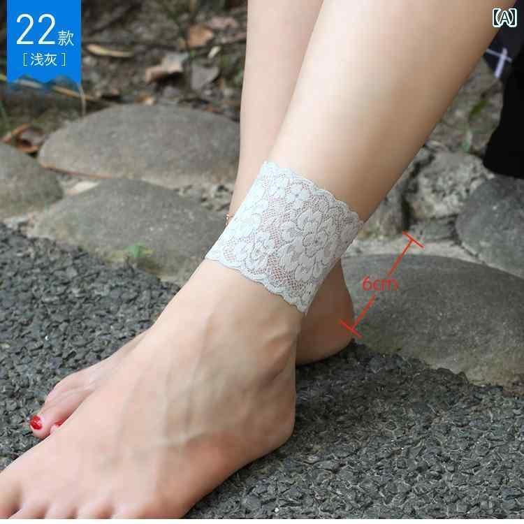 レッグ ウォーマー レディース な 女性用 傷跡や タトゥーを 隠す レースの 足首 プロテクター レディースの ふくらはぎ 素足 カバー 脚 ソックス 1 足