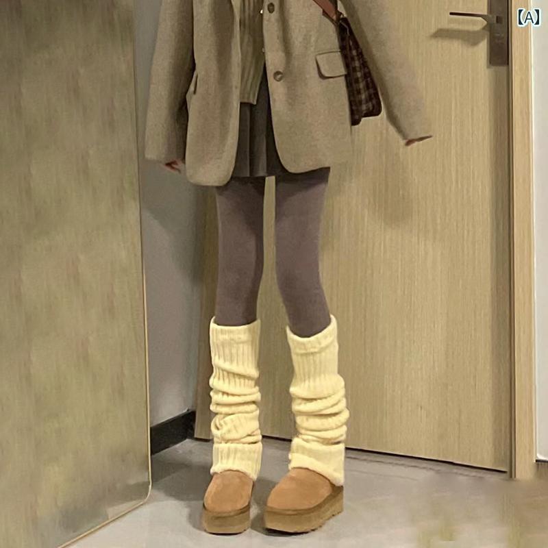 レッグ ウォーマー レディース 秋冬用 アメリカン ふくらはぎ ソックス 長めの 黄色の レッグカバー スノーブーツと 合わせた 女性用 マイ ラード 暖かい パイルソックス