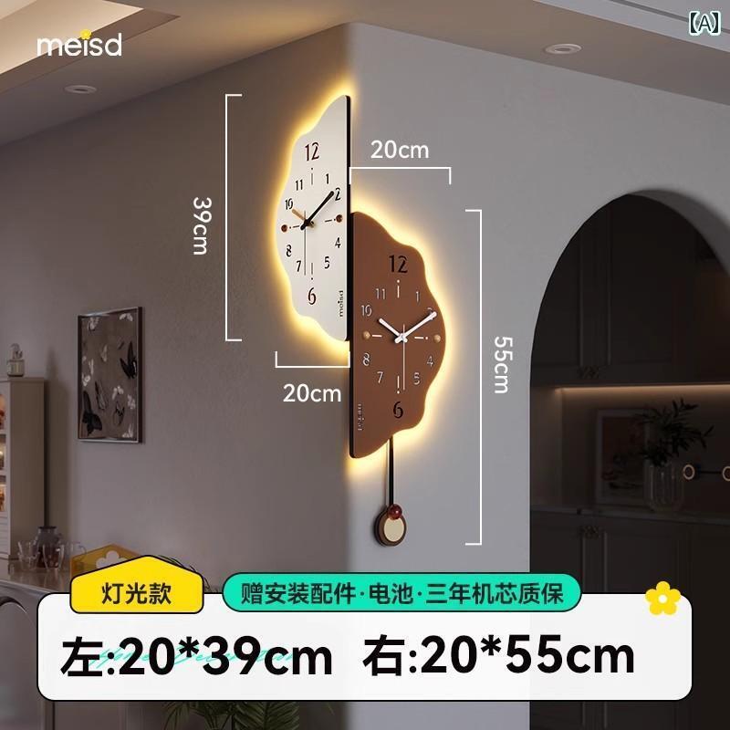 壁掛け 時計 インテリア Meishida コーナー クロック 壁掛け 時計 リビング ルーム 2025 シンプルで モダンな 両面