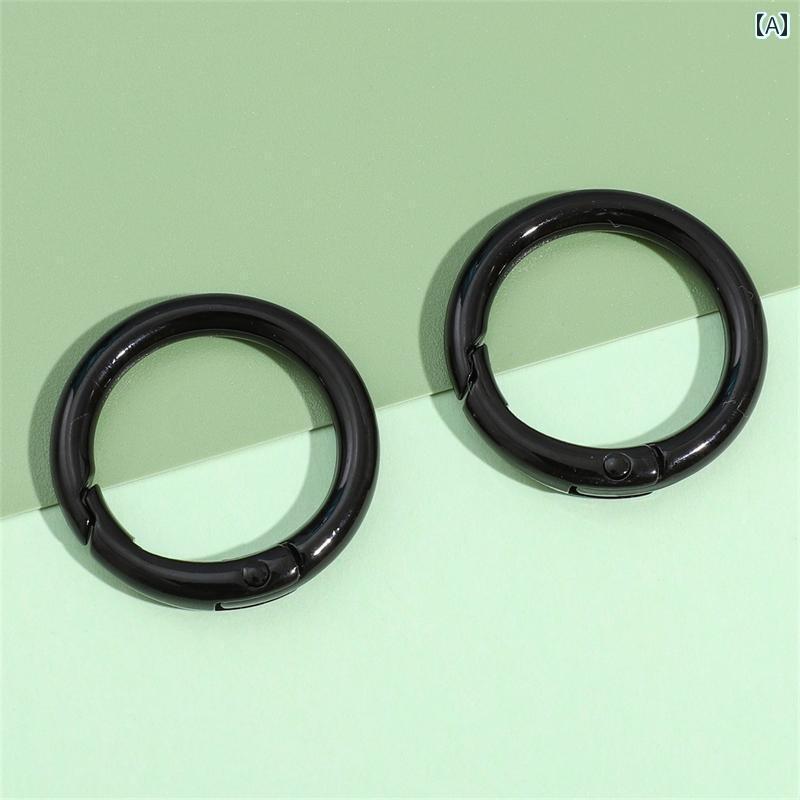 キーホルダー かわいい アクセサリー 30 mm スプレーペイント カラー リング スプリング キーホルダー ..