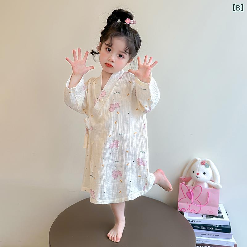 ベビー用 バスローブ パジャマ ベビー バス タオル 春秋 綿 ベビーバスローブ 長袖 子供用 ガーゼ パジャマ 夏 男の子と 女の子 家 着