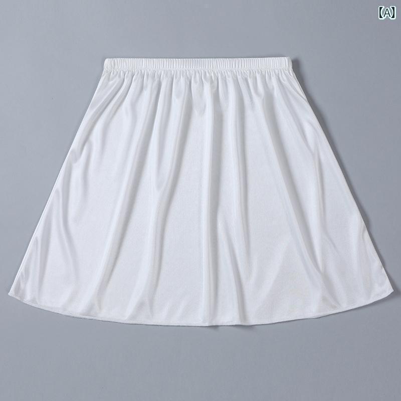 インナー ぺチコート 下着 ペチコート 静電気 防止 漢服 インナーウェア ボトム スカート 透け 露出 裏地 ミディアム 丈 フェイク シルク