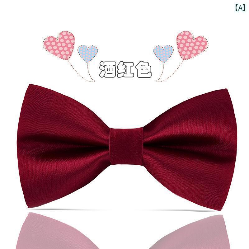 キッズ用 かわいい ネクタイ 子供用 蝶 ネクタイ 韓国 男の子な ワイン レッドの ベビー ネクタイを 演..