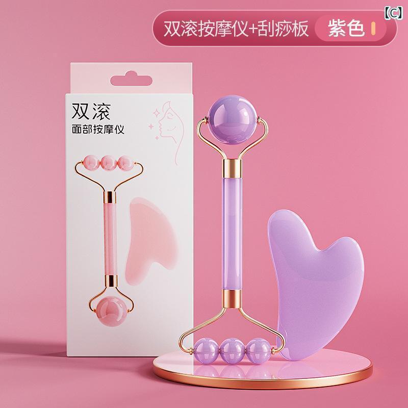 美顔 ローラー マッサージ フェイシャル ローラーマッサージャー非 翡翠 マッサージャー 特殊 ツボ 腱 スティック 美容 ツール ボール