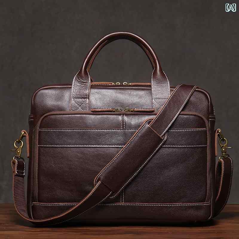 トートバッグ メンズ シンプル Mr Mirror 革 ハンドバッグ レトロ メンズビジネス 旅行 ブリーフケース..