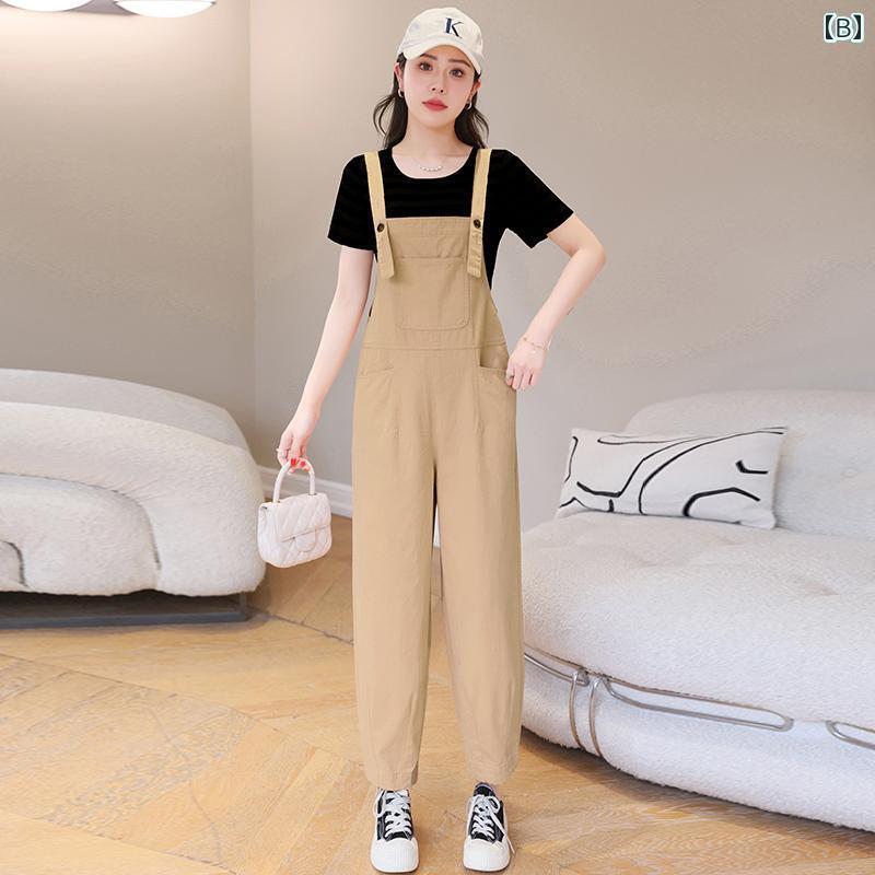 サロペット ハイセンス レディース カジュアル ワークウェア デニムオーバーオール 女性用 夏用 薄手 2024年 小さい サイズ スタイリッシュで 年齢を 感じさせにくい 九分丈 ジャンプスーツ