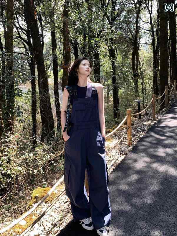 サロペット ハイセンス レディース Kasheng チベット ブルー オーバー オール レディース 2025夏 アウトドア マウンテン スタイル ワークウェア カジュアル ワイド レッグ