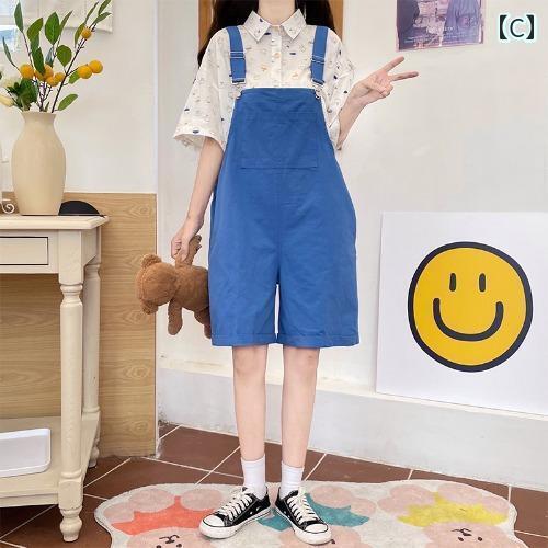 サロペット ハイセンス レディース ビブ ショーツ スーツ レディース 夏 カジュアル ワイド レッグ 韓国 学生 ワークウェア ジャンプスーツ パンツ