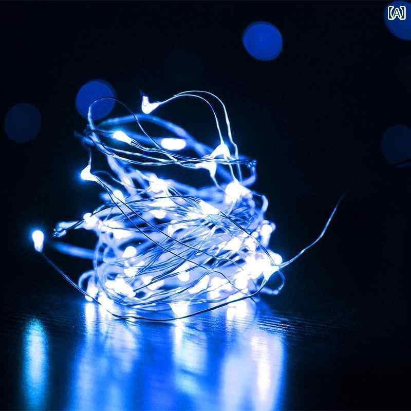 LEDライト デコレーション 店舗用にも 青色 LED カラー ライト ソーラー スト リング 銅線 ギフト ボックス ブーケ デコレーション スター キャンプ 雰囲気 ベルト アレンジメント