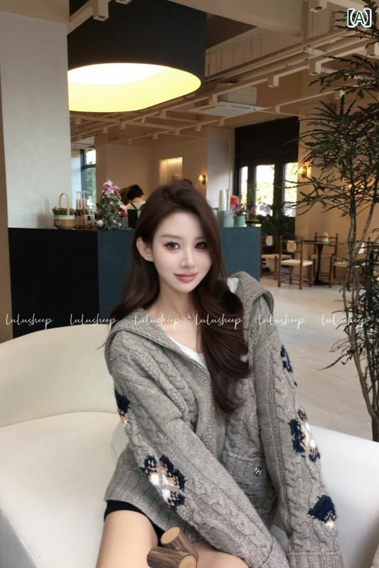 グレーニットカーディガン 高級 プレタポルテ シャネルの スキー シリーズ レディースニット ダブル ジ..