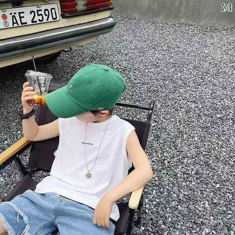 キッズ用 ノースリーブ タンクトップ 男の子 綿 ノースリーブベスト 薄手 夏 2025 新型 Mと Lの 子供用..