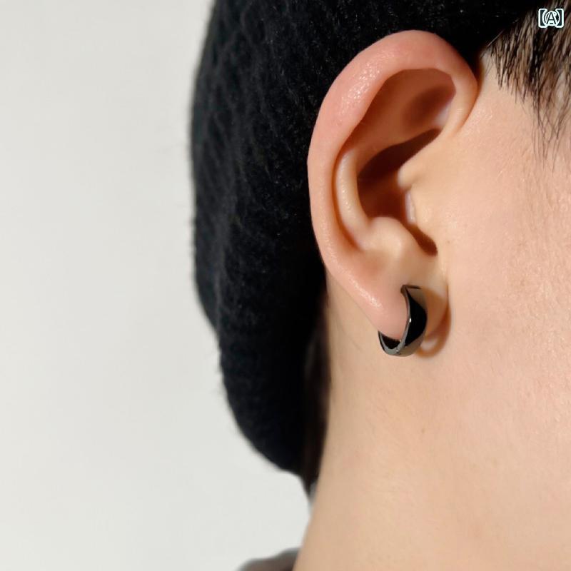 ピアス イヤリング メンズ 925 シルバーブラック イヤリング スター リング シルバー メンズ サークル レディースな 個性的な 大きい ハイエンド ラグジュアリー